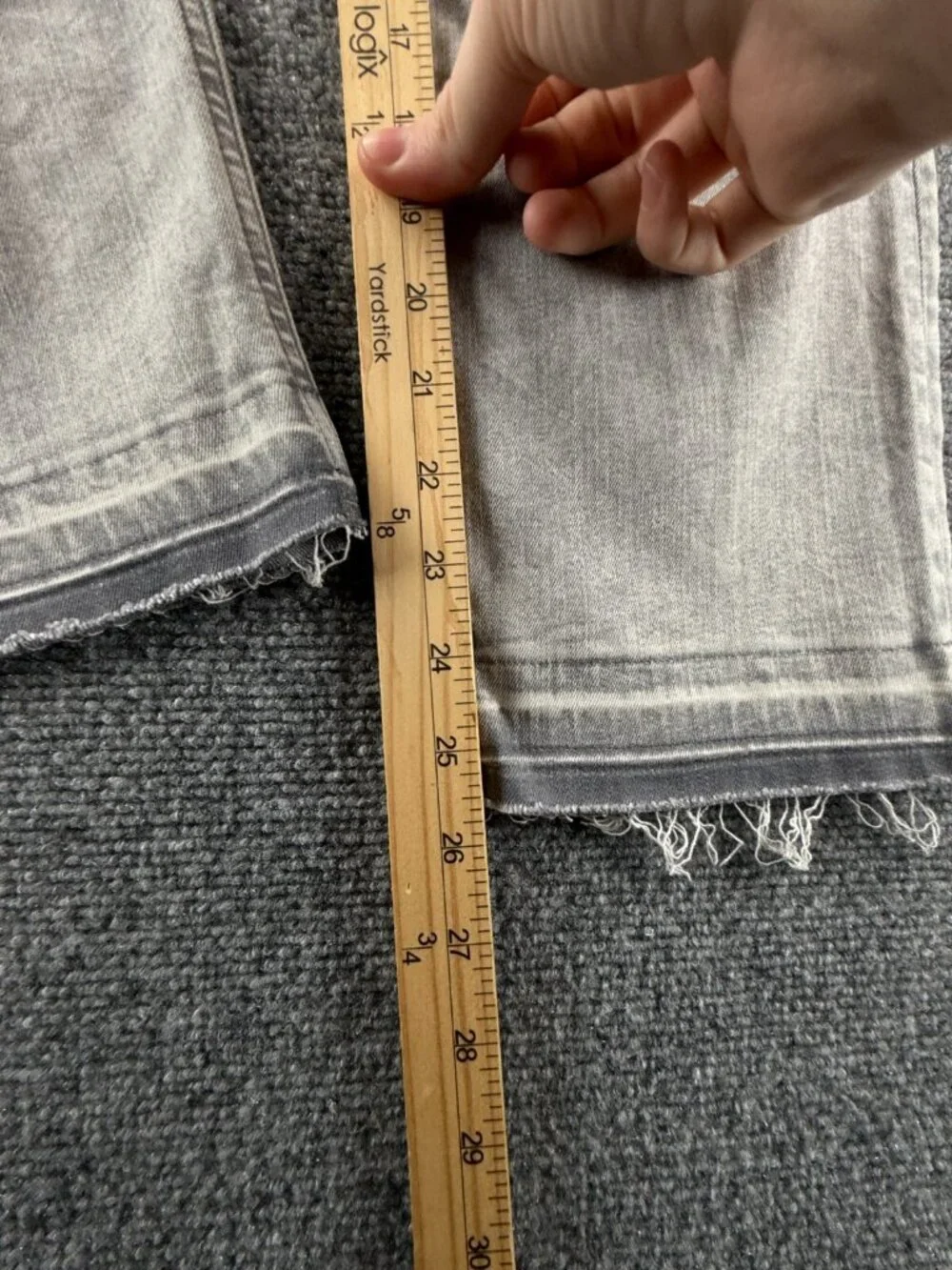 Paige Cindy Crop 24 Denim Gray Jeans Cotton Blend Soft Faded Asphalt ACTL 24X26